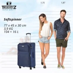 Travelz Softspinner TSA Reiskoffer 77cm - Zachte Reiskoffer Met Expander 104 + 16 Ltr - Blauw -Koffer Winkel 1200x1199 23