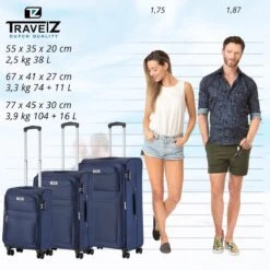 TravelZ Softspinner TSA Kofferset - 3-delige Zachte Trolleyset - Dubbele Wielen En Voorvakken Blauw 19 TravelZ Softspinner TSA Kofferset - 3-delige Zachte Trolleyset - Dubbele Wielen En Voorvakken Blauw -Koffer Winkel 1200x1199 27