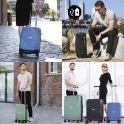 CarryOn Transport Handbagagekoffer - USB Handbagage 55cm - OKOBAN - Dubbele Wielen - Olijf -Koffer Winkel 1200x1200 1081