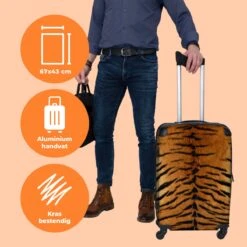 NoBoringSuitcases.com® Koffer Groot - Tijger - Wilde Dieren - Tijgerprint - Design - Trolley Koffer Met TSA-slot - Met Wielen - 90 Liter - Reiskoffer - 66 Cm -Koffer Winkel 1200x1200 1203