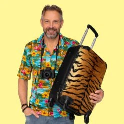 NoBoringSuitcases.com® Koffer Groot - Tijger - Wilde Dieren - Tijgerprint - Design - Trolley Koffer Met TSA-slot - Met Wielen - 90 Liter - Reiskoffer - 66 Cm -Koffer Winkel 1200x1200 1206