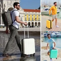 CabinMax Velocity Handbagage Koffer - Uitbreidbaar Trolley 44L - Harde Reiskoffer - 55x40x20/25 Cm - Lichtgewicht - Groot Capaciteit - Mint Groen -Koffer Winkel 1200x1200 1248