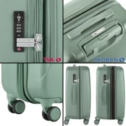 CarryOn Skyhopper Reiskoffer - 68.5cm TSA Trolley Met Expander En OKOBAN - Olijf -Koffer Winkel 1200x1200 1286