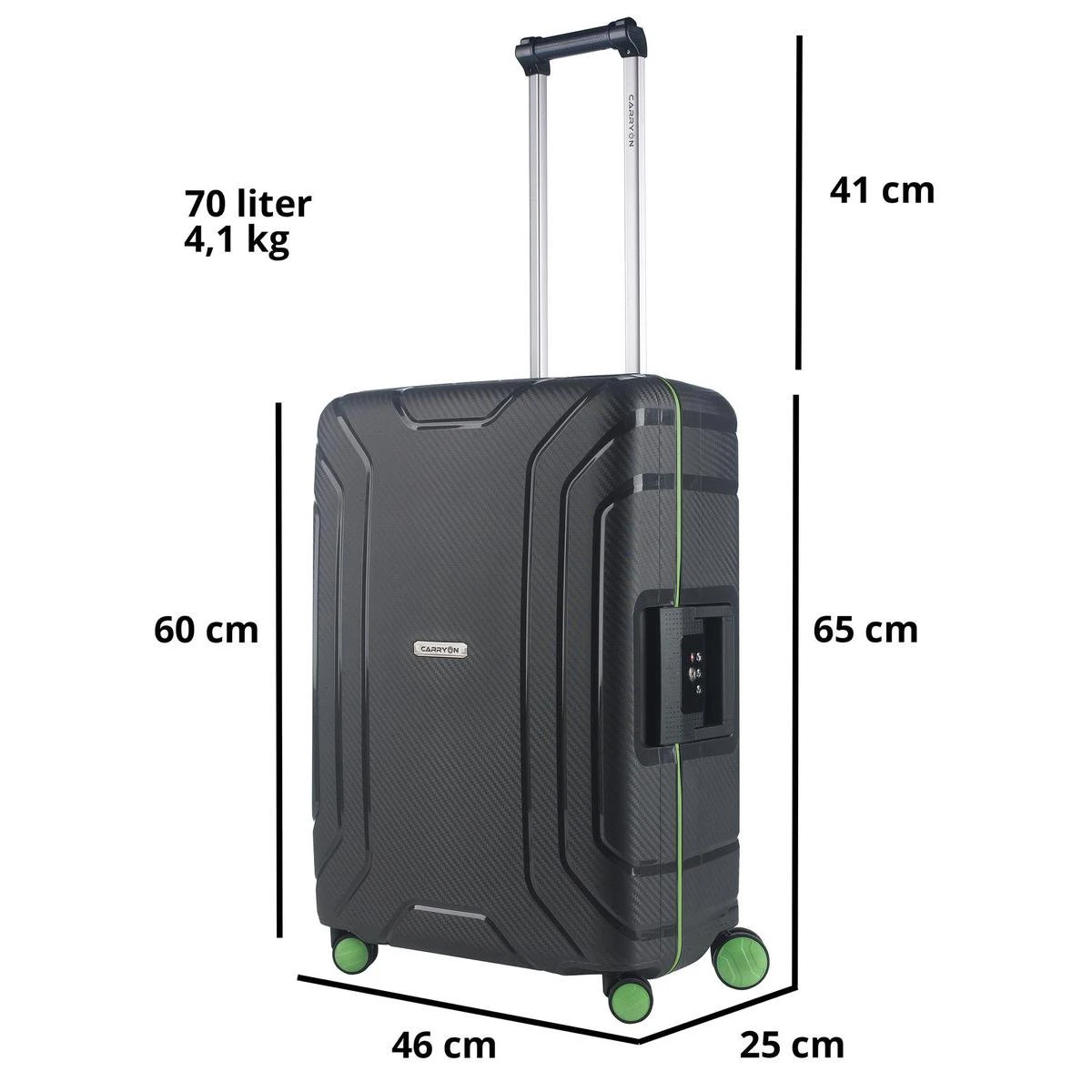 CarryOn Steward TSA Reiskoffer - 65cm Trolley Met Kliksloten - Dubbele Wielen - Donkergrijs 10 CarryOn Steward TSA Reiskoffer - 65cm Trolley Met Kliksloten - Dubbele Wielen - Donkergrijs - Afbeelding 8