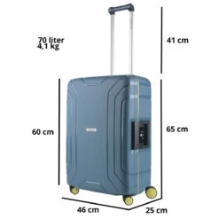 CarryOn Steward TSA Reiskoffer - 65cm Trolley Met Kliksloten - Dubbele Wielen - Blauw -Koffer Winkel 1200x1200 1374