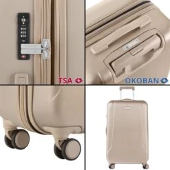 CarryOn Skyhopper Reiskoffer - 78cm TSA Trolley Met OKOBAN - Dubbele Wielen - Champagne -Koffer Winkel 1200x1200 1398
