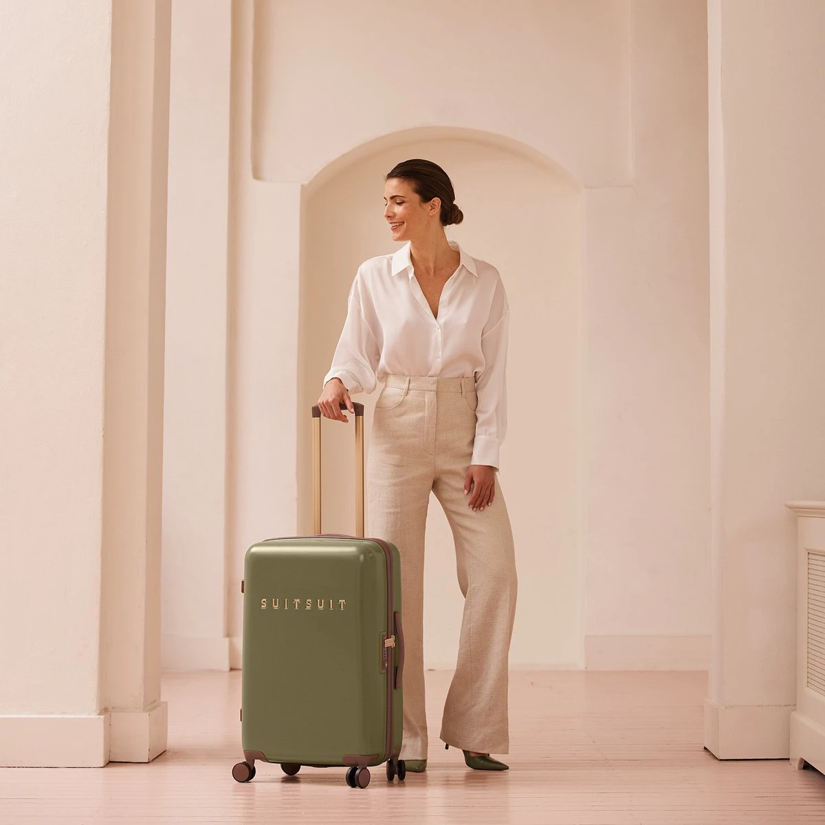 SUITSUIT - Fab Seventies - Martini Olive - Reiskoffer (66 Cm) 4 SUITSUIT - Fab Seventies - Martini Olive - Reiskoffer (66 Cm) - Afbeelding 2