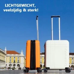 CabinMax Velocity Handbagage Koffer - Uitbreidbaar Trolley 44L - Harde Reiskoffer - 55x40x20/25 Cm - Lichtgewicht - Groot Capaciteit - Wit -Koffer Winkel 1200x1200 1534