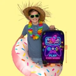 NoBoringSuitcases.com® Koffer Groot - Gaming - Console - Neon - Jongens - Trolley Koffer Met TSA-slot - Met Wielen - 90 Liter - Reiskoffer - 66 Cm -Koffer Winkel 1200x1200 1570