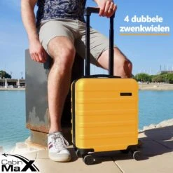 CabinMax Handbagage Koffer - Trolley 30L - Harde Reiskoffer - 45x36x20cm - Lichtgewicht - Groot Capaciteit - Geel -Koffer Winkel 1200x1200 167