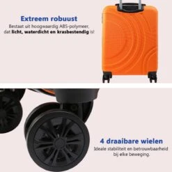 CabinMax Velocity Handbagage Koffer - Uitbreidbaar Trolley 44L - Harde Reiskoffer - 55x40x20/25 Cm - Lichtgewicht - Groot Capaciteit - Oranje -Koffer Winkel 1200x1200 1671