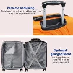 CabinMax Velocity Handbagage Koffer - Uitbreidbaar Trolley 44L - Harde Reiskoffer - 55x40x20/25 Cm - Lichtgewicht - Groot Capaciteit - Oranje -Koffer Winkel 1200x1200 1672