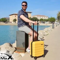 CabinMax Handbagage Koffer - Trolley 30L - Harde Reiskoffer - 45x36x20cm - Lichtgewicht - Groot Capaciteit - Geel -Koffer Winkel 1200x1200 168