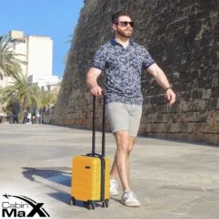CabinMax Handbagage Koffer - Trolley 30L - Harde Reiskoffer - 45x36x20cm - Lichtgewicht - Groot Capaciteit - Geel -Koffer Winkel 1200x1200 169