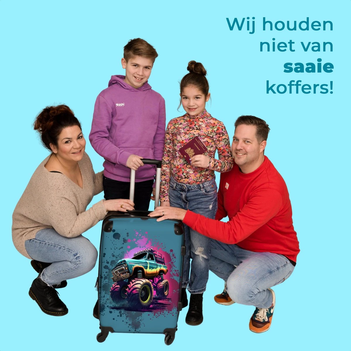 NoBoringSuitcases.com® Koffer Groot - Monstertruck - Verf - Graffiti - Roze - Neon - Trolley Koffer Met TSA-slot - Met Wielen - 90 Liter - Reiskoffer - 66 Cm 7 NoBoringSuitcases.com® Koffer Groot - Monstertruck - Verf - Graffiti - Roze - Neon - Trolley Koffer Met TSA-slot - Met Wielen - 90 Liter - Reiskoffer - 66 Cm - Afbeelding 5