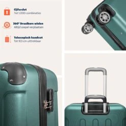 TRVLMORE Koffer - Handbagage - 54x36x20cm - 38L - Donkergroen -Koffer Winkel 1200x1200 185