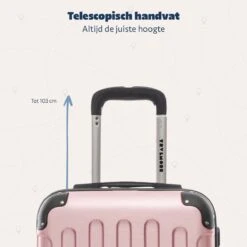 TRVLMORE Koffer - Handbagage - 54x36x20cm - 38L - Roségoud -Koffer Winkel 1200x1200 190