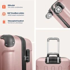 TRVLMORE Koffer - Handbagage - 54x36x20cm - 38L - Roségoud -Koffer Winkel 1200x1200 196