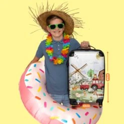 NoBoringSuitcases.com® Koffer Groot - Boerderij - Dieren - Trekker - Jongens - Trolley Koffer Met TSA-slot - Met Wielen - 90 Liter - Reiskoffer - 66 Cm -Koffer Winkel 1200x1200 2021