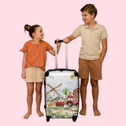 NoBoringSuitcases.com® Koffer Groot - Boerderij - Dieren - Trekker - Jongens - Trolley Koffer Met TSA-slot - Met Wielen - 90 Liter - Reiskoffer - 66 Cm -Koffer Winkel 1200x1200 2022