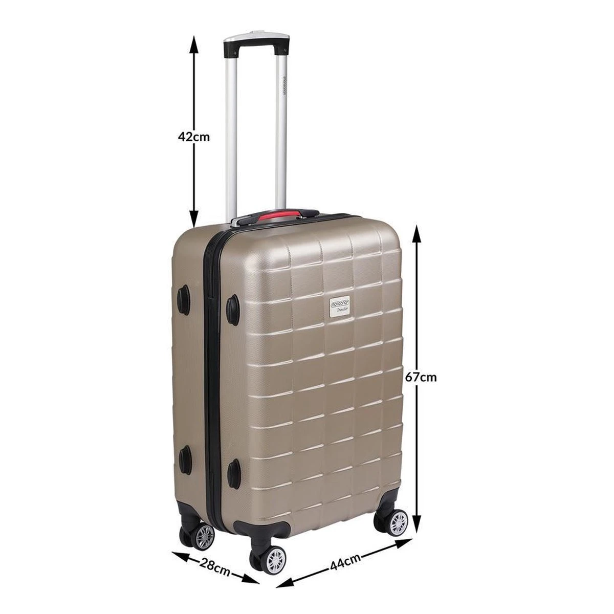 Monzana Exopack Hardcase Koffer Champagne 65x41x27cm 4 Monzana Exopack Hardcase Koffer Champagne 65x41x27cm - Afbeelding 2