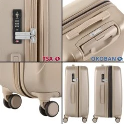 CarryOn Skyhopper Reiskoffer – 68.5cm TSA Trolley Met Expander En OKOBAN - Champagne -Koffer Winkel 1200x1200 2040