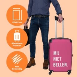 NoBoringSuitcases.com® Koffer Groot - Quotes - Spreuken - Mij Niet Bellen. - Roze - Wit - Trolley Koffer Met TSA-slot - Met Wielen - 90 Liter - Reiskoffer - 66 Cm 12 NoBoringSuitcases.com® Koffer Groot - Quotes - Spreuken - Mij Niet Bellen. - Roze - Wit - Trolley Koffer Met TSA-slot - Met Wielen - 90 Liter - Reiskoffer - 66 Cm -Koffer Winkel 1200x1200 2108