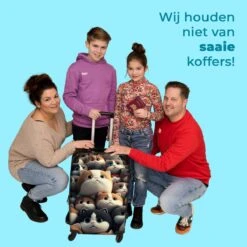 NoBoringSuitcases.com® Koffer Groot - Kat - Huisdieren - Poes - Bruin - Grijs - Trolley Koffer Met TSA-slot - Met Wielen - 90 Liter - Reiskoffer - 66 Cm -Koffer Winkel 1200x1200 2158