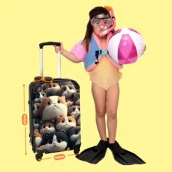 NoBoringSuitcases.com® Koffer Groot - Kat - Huisdieren - Poes - Bruin - Grijs - Trolley Koffer Met TSA-slot - Met Wielen - 90 Liter - Reiskoffer - 66 Cm -Koffer Winkel 1200x1200 2159