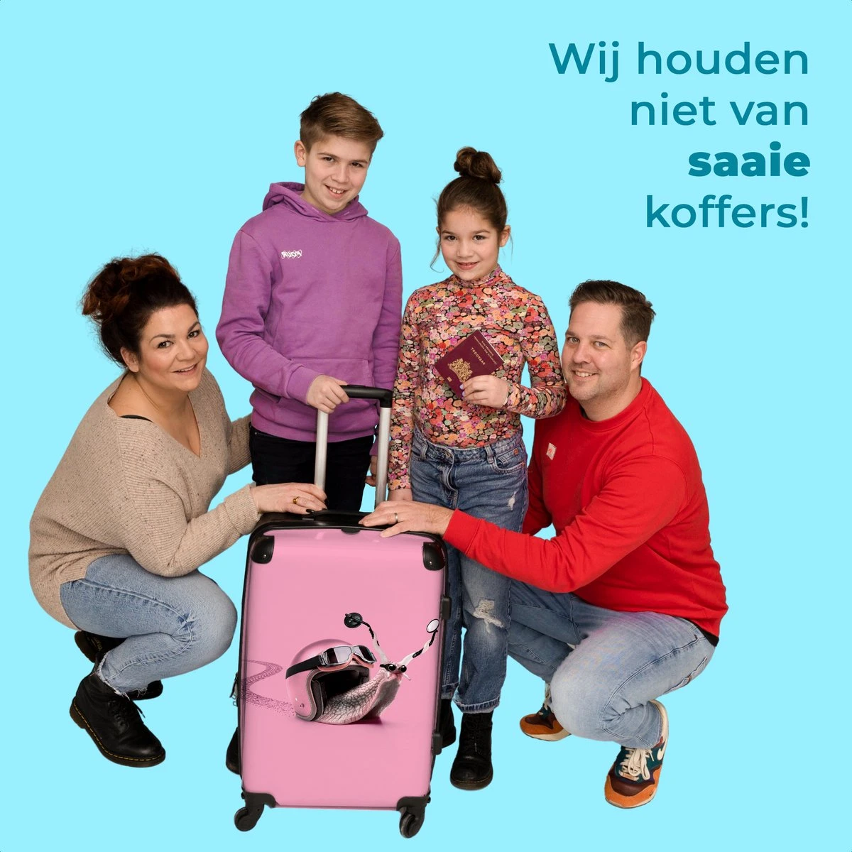 NoBoringSuitcases.com® Koffer Groot - Slak - Roze - Meisjes - Racen - Trolley Koffer Met TSA-slot - Met Wielen - 90 Liter - Reiskoffer - 66 Cm 7 NoBoringSuitcases.com® Koffer Groot - Slak - Roze - Meisjes - Racen - Trolley Koffer Met TSA-slot - Met Wielen - 90 Liter - Reiskoffer - 66 Cm - Afbeelding 5