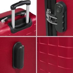 Tectake - Kofferset Trolleyset Reisset - 3-dlg Hardshell Wijnrood - 402670 -Koffer Winkel 1200x1200 2176