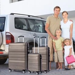 Merax 3-delig Kofferset Met TSA Slot - Trolleyset ABS 40L, 70L & 110 Liter - Goud -Koffer Winkel 1200x1200 2208