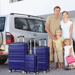 Merax 3-delig Kofferset Met TSA Slot - Trolleyset ABS 40L, 70L & 110 Liter - Blauw -Koffer Winkel 1200x1200 2391