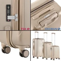 CarryOn Skyhopper Kofferset – TSA Trolleyset Met OKOBAN – Dubbele Wielen - Champagne -Koffer Winkel 1200x1200 2392