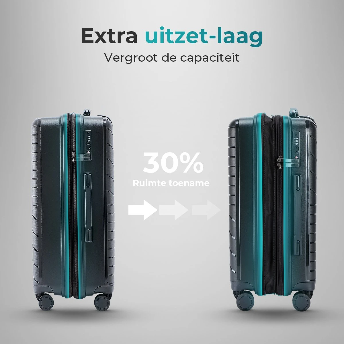 Legage Kofferset - Kofferset 3-Delig - Inclusief TSA Sloten - 1 Handbagage Koffer - Trolley - Zwart 6 Legage Kofferset - Kofferset 3-Delig - Inclusief TSA Sloten - 1 Handbagage Koffer - Trolley - Zwart - Afbeelding 4