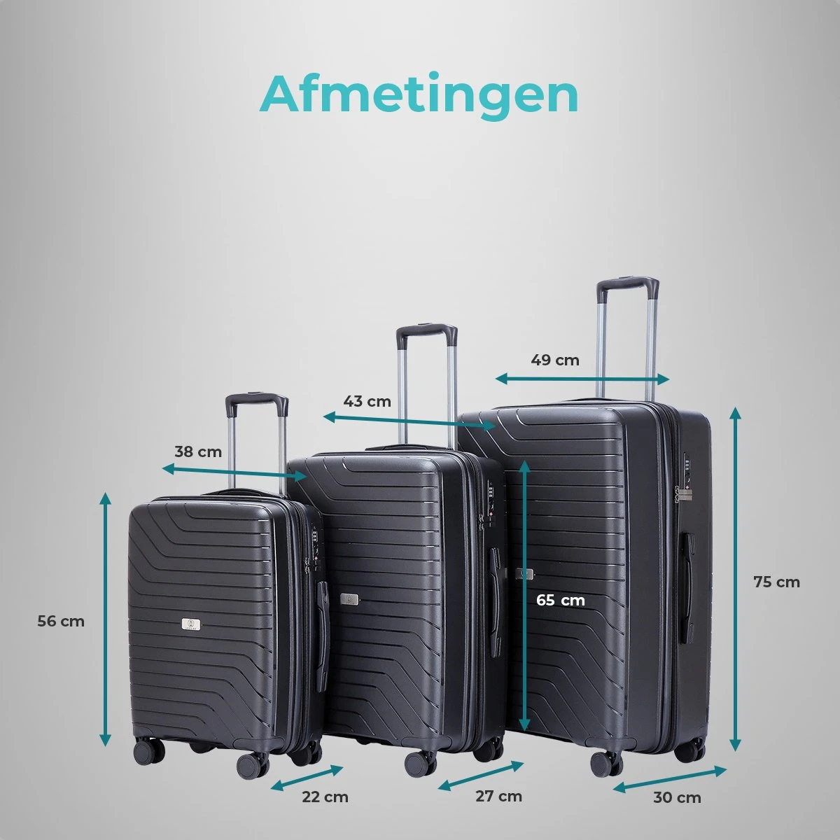 Legage Kofferset - Kofferset 3-Delig - Inclusief TSA Sloten - 1 Handbagage Koffer - Trolley - Zwart 11 Legage Kofferset - Kofferset 3-Delig - Inclusief TSA Sloten - 1 Handbagage Koffer - Trolley - Zwart - Afbeelding 9