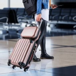 Monzana Hardcase Kofferset 4 Delig - Baseline Beautycase/M/L/XL - Rosé 23 Monzana Hardcase Kofferset 4 Delig - Baseline Beautycase/M/L/XL - Rosé -Koffer Winkel 1200x1200 2491