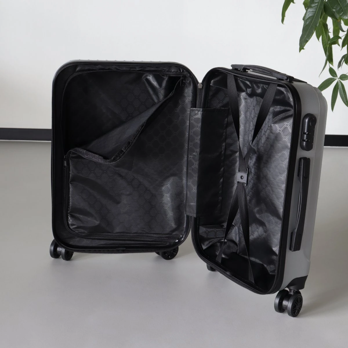 Handbagage Koffer 55cm Zilver 4 Wielen Trolley Met Pin Slot 7 Handbagage Koffer 55cm Zilver 4 Wielen Trolley Met Pin Slot - Afbeelding 5