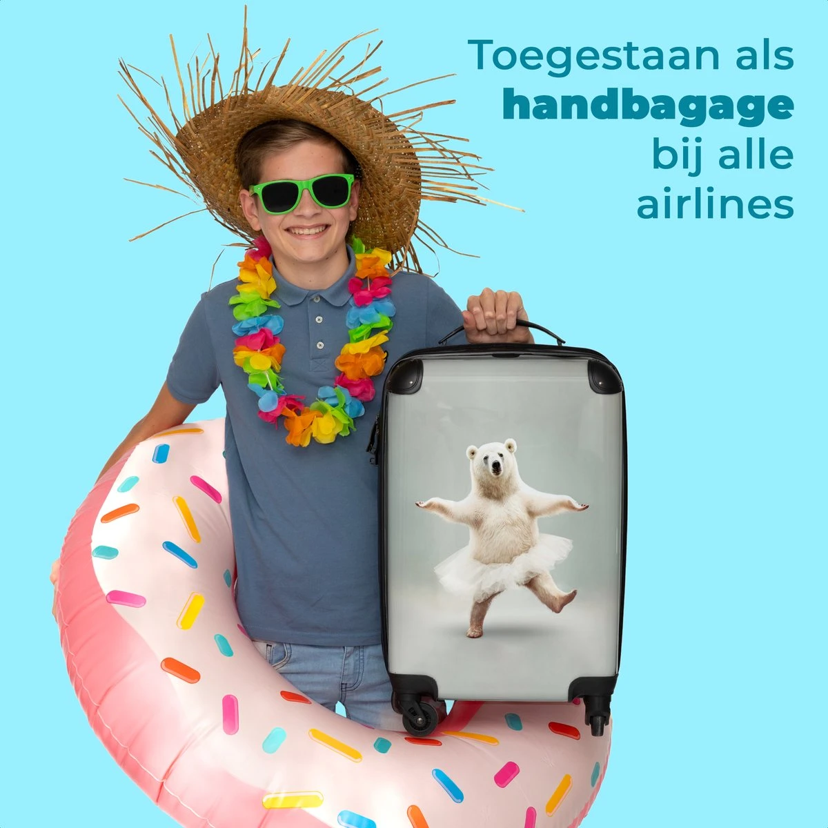 NoBoringSuitcases.com® Koffer - IJsbeer - Rok - Wit - Portret - Dieren - Trolley Op Wieltjes - Reiskoffer - Past Binnen 55x40x20 Cm En 55x35x25 Cm - Fotokoffer 7 NoBoringSuitcases.com® Koffer - IJsbeer - Rok - Wit - Portret - Dieren - Trolley Op Wieltjes - Reiskoffer - Past Binnen 55x40x20 Cm En 55x35x25 Cm - Fotokoffer - Afbeelding 5