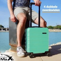 CabinMax Handbagage Koffer - Trolley 30L - Harde Reiskoffer - 45x36x20cm - Lichtgewicht - Groot Capaciteit - Mint Green 14 CabinMax Handbagage Koffer - Trolley 30L - Harde Reiskoffer - 45x36x20cm - Lichtgewicht - Groot Capaciteit - Mint Green -Koffer Winkel 1200x1200 363