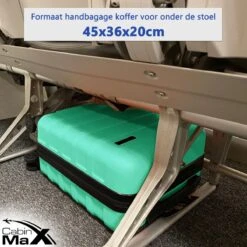 CabinMax Handbagage Koffer - Trolley 30L - Harde Reiskoffer - 45x36x20cm - Lichtgewicht - Groot Capaciteit - Mint Green 21 CabinMax Handbagage Koffer - Trolley 30L - Harde Reiskoffer - 45x36x20cm - Lichtgewicht - Groot Capaciteit - Mint Green -Koffer Winkel 1200x1200 367