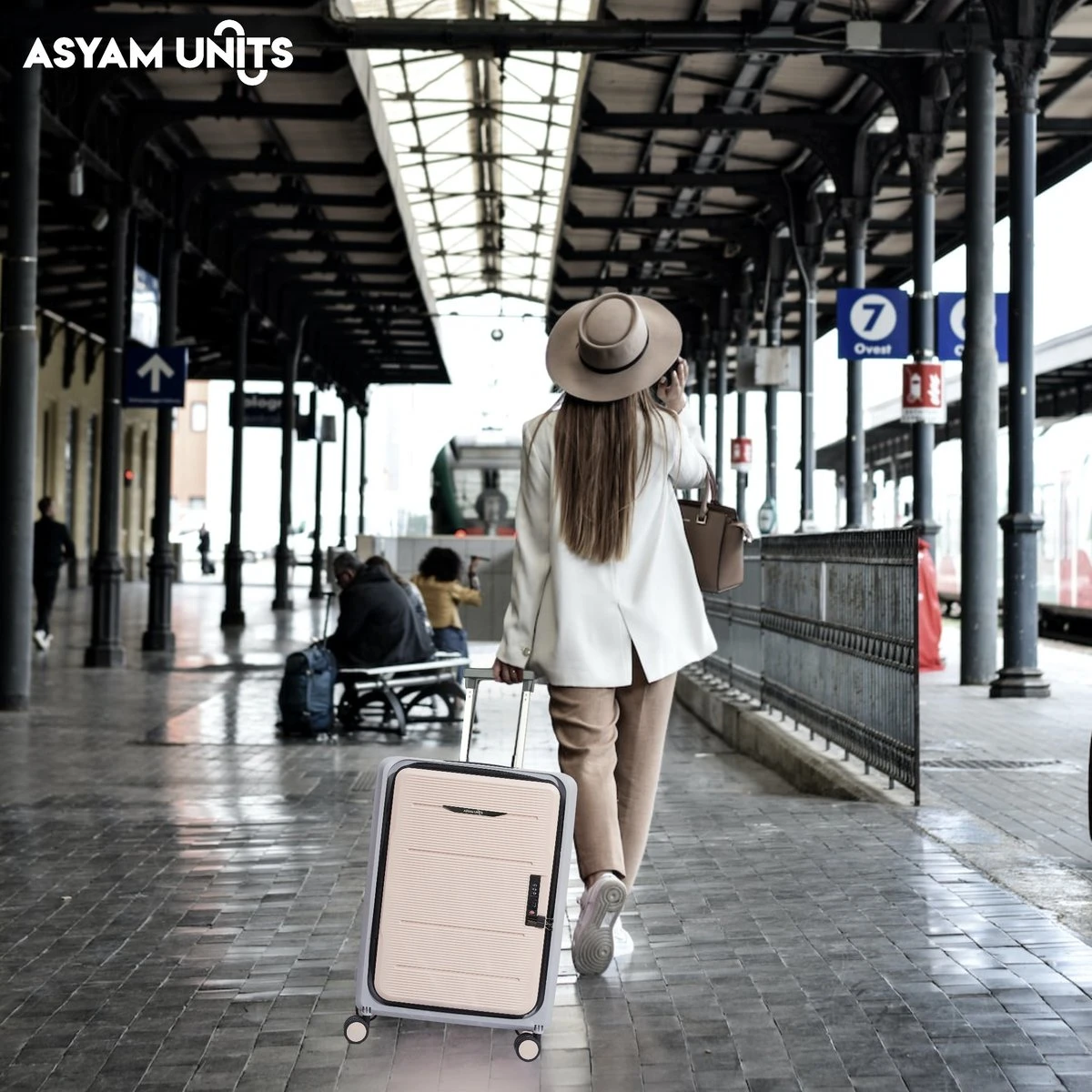 Asyam Units- Handbagage- Invouwbaar- Koffer- Koffer 38L- Spinner Wielen- TSA Slot- Lichtgewicht- Khaki 8 Asyam Units- Handbagage- Invouwbaar- Koffer- Koffer 38L- Spinner Wielen- TSA Slot- Lichtgewicht- Khaki - Afbeelding 6
