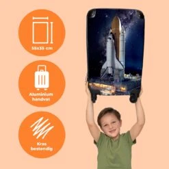 NoBoringSuitcases.com® Koffer - Ruimte - Spaceshuttle - Raket - Jongens - Past Binnen 55x40x20 Cm En 55x35x25 Cm - Handbagage - Trolley - Fotokoffer - Cabin Size - Print -Koffer Winkel 1200x1200 430