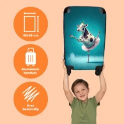 NoBoringSuitcases.com® Koffer - Koe - Ballet - Rok - Portret - Dieren - Trolley Op Wieltjes - Handbagagekoffer - Past Binnen 55x40x20 Cm En 55x35x25 Cm - Reiskoffer -Koffer Winkel 1200x1200 495