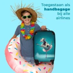 NoBoringSuitcases.com® Koffer - Koe - Ballet - Rok - Portret - Dieren - Trolley Op Wieltjes - Handbagagekoffer - Past Binnen 55x40x20 Cm En 55x35x25 Cm - Reiskoffer -Koffer Winkel 1200x1200 497