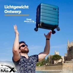 CabinMax Handbagage Koffer - Trolley 30L - Harde Reiskoffer - 45x36x20cm - Lichtgewicht - Groot Capaciteit - Endless Sea -Koffer Winkel 1200x1200 564