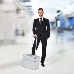 Tectake Business Pilotenkoffer - 39 Cm - Zilver -Koffer Winkel 1200x1200 573