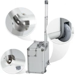 Tectake Business Pilotenkoffer - 39 Cm - Zilver -Koffer Winkel 1200x1200 575