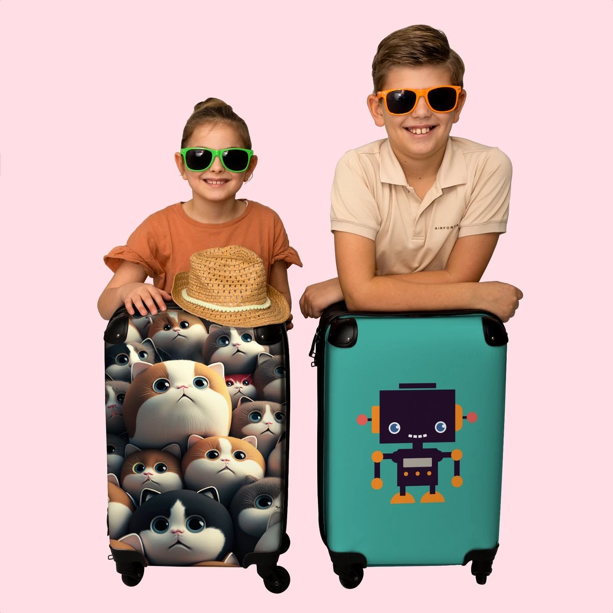NoBoringSuitcases.com® Koffer - Handbagagekoffer - Kat - Dieren - Poes - Patronen - Trolley Op Wieltjes - Past Binnen 55x40x20 Cm En 55x35x25 Cm - Reiskoffers 9 NoBoringSuitcases.com® Koffer - Handbagagekoffer - Kat - Dieren - Poes - Patronen - Trolley Op Wieltjes - Past Binnen 55x40x20 Cm En 55x35x25 Cm - Reiskoffers - Afbeelding 7