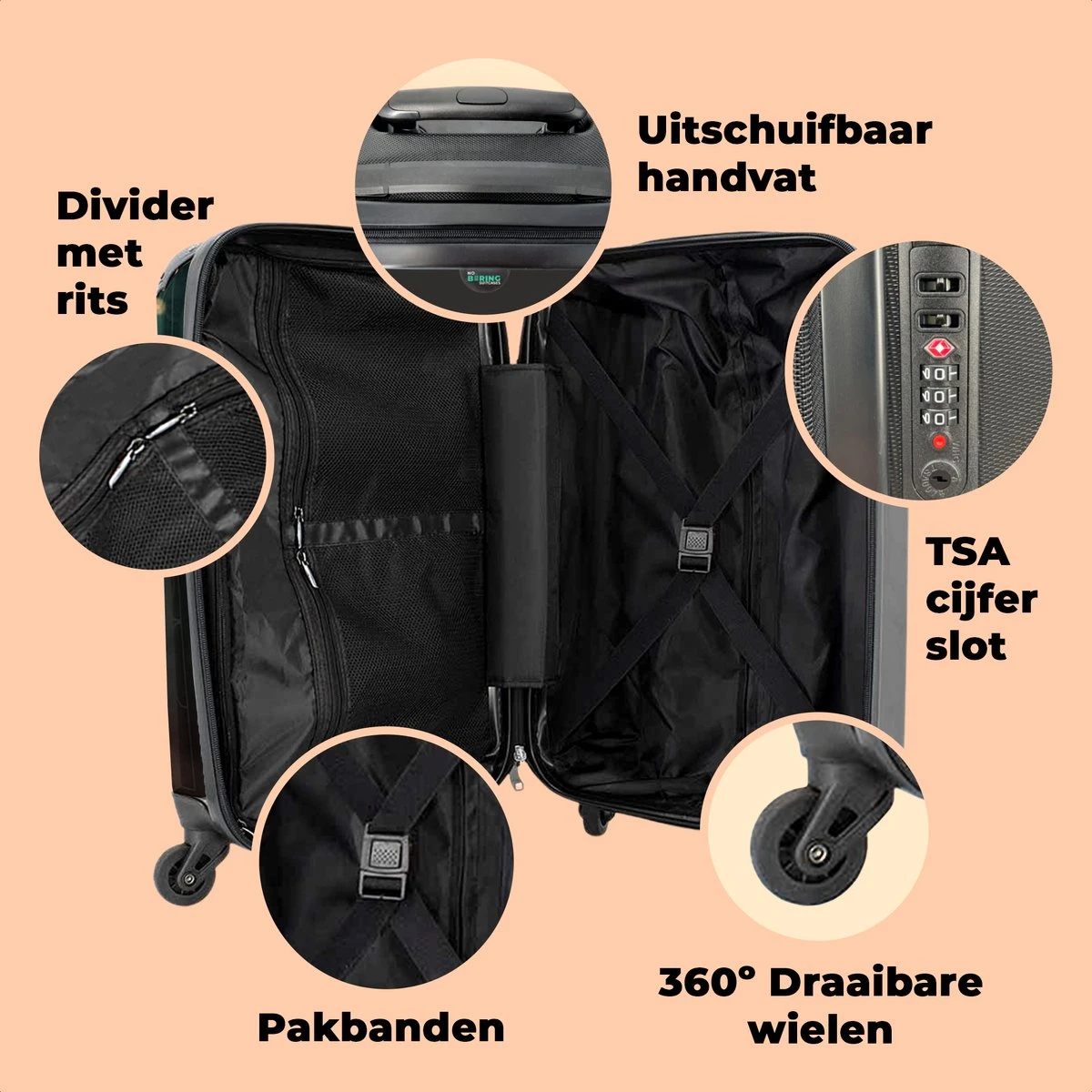 NoBoringSuitcases.com® Koffer - Beer - Rok - Ballet - Licht - Portret - Trolley Op Wieltjes - Reiskoffer - Past Binnen 55x40x20 Cm En 55x35x25 Cm - Handbagagekoffer - Fotokoffer 6 NoBoringSuitcases.com® Koffer - Beer - Rok - Ballet - Licht - Portret - Trolley Op Wieltjes - Reiskoffer - Past Binnen 55x40x20 Cm En 55x35x25 Cm - Handbagagekoffer - Fotokoffer - Afbeelding 4